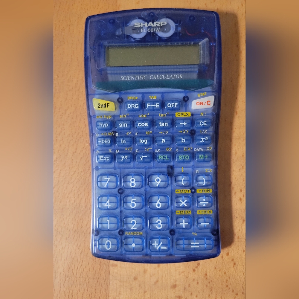 SHARP EL-501W Scientific Calculator used good condition, no cover